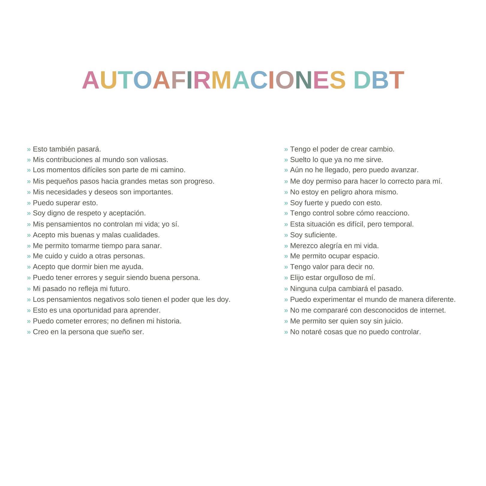 36 Afirmaciones TDC alentadoras para entregar al paciente
