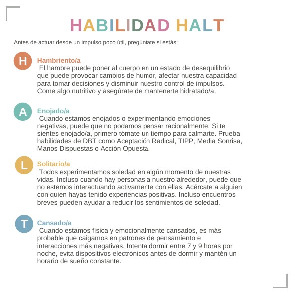 Ficha de la Habilidad HALT — Tolerancia al Malestar