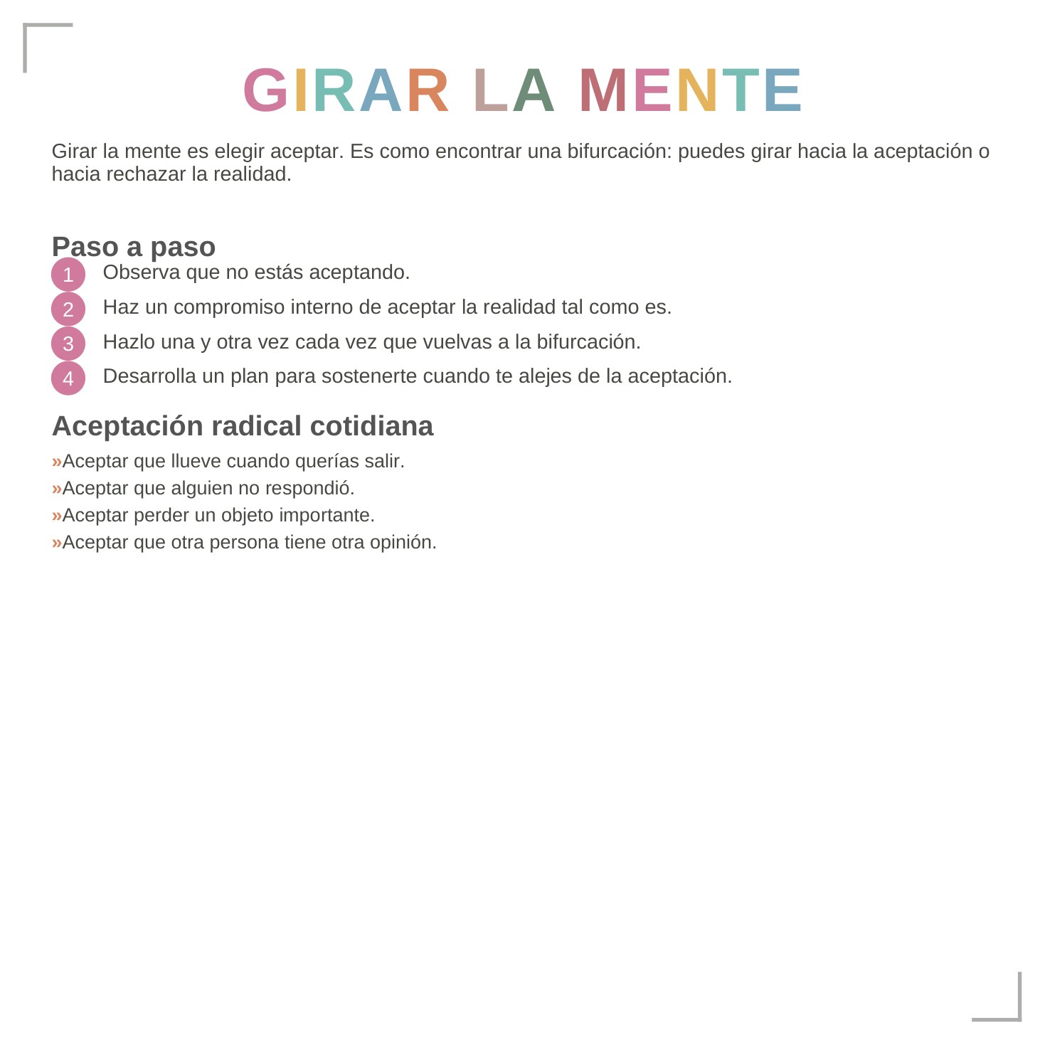 Ficha Girando la Mente — Aceptación Radical en el día a día